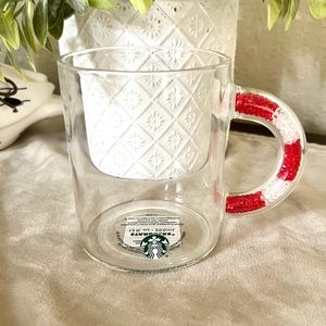 Starbucks CANDY CANE Glass Mug